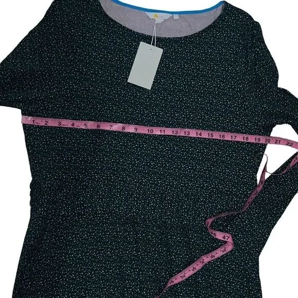 NEW Boden Abigail Jersey Dress Long Sleeve Mini Polka Dots Gathered Waist sz 16 - Picture 6 of 9